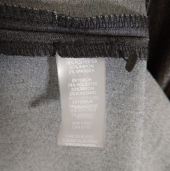 NWOT Calvin Klein Convertible Strapless Black Chambray Denim Buttodown Dress 14 - Picture 8 of 9